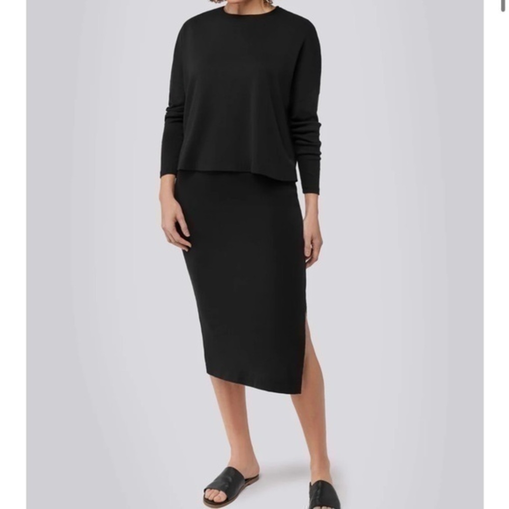 GRP1 Oversized crop pullover knit top M Navy